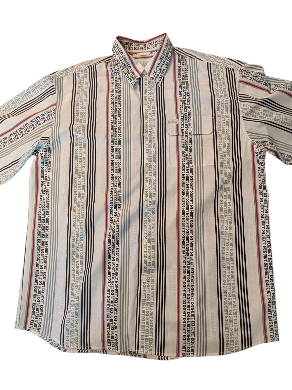 G Unit Heavyweight 50 Cent Print All Over Button Up Shirt 3 XL